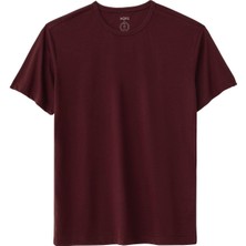 Nors Regular Bisiklet Yaka Tshirt - Bordo