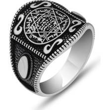 Alyansevim Mührü Süleyman Işleme 925 Gümüş Erkek Yüzük