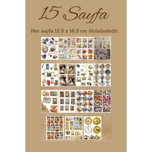 sanatıbedi 15 Sayfa Dev Vintage Sticker Seti