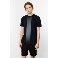 Nors Sports Logo Regular Tshirt - Siyah