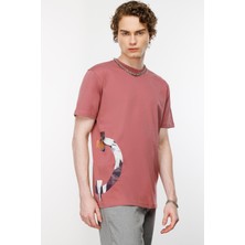 Nors Nordic Side Logo Regular Tshirt - Gül Kurusu