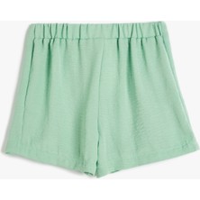 Koton Şort Pileli Diz Üstü Beli Lastikli