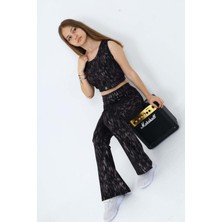 Miniko Kids Kız Çocuk Kalın Askılı Tişört Modelli Ispanyol Paça Taytlı Takım