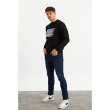 Mysport 5011 Erkek Bisiklet Yaka Baskılı Sweatshirt