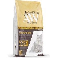 Animal World Hairball Tüy Yumağı Önleyici Tavuklu Yetişkin Kedi Maması 1,5 kg