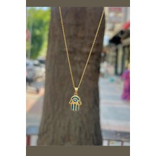 Erer Gümüş Gümüş Nazarlı Fatmaana Eli Kolye CN52E69E5