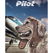 Petza Küçük Orta ve Büyük Irk Köpek Şapka Pilot Kahve