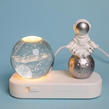 Piraye Gift Astronot Kristal Küre Gece Lambası