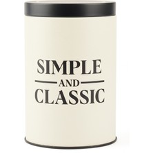 Sarkap Simple Classic Metal Saklama Kabı - Krem / Siyah - 570 ml