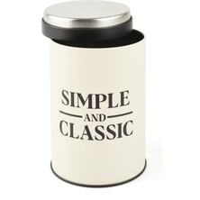 Sarkap Simple Classic Metal Saklama Kabı - Krem / Siyah - 570 ml