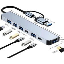 Flyonlook 7 In 1  Usb/type-C Telefon  Ipad-Pc ve Televizyonlar  Şarj ,mause  Klavye Uyumlu Veri Aktarımı Hub