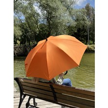 Sunlife 8 Telli Otomatik Fiberglass Baston Turuncu Renkli Yağmur Şemsiyesi