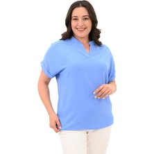 Koza Kadın Büyük Beden Duble Kol Bluz 1790-25