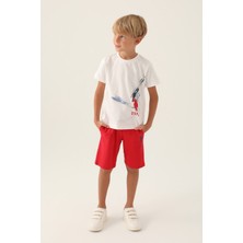 U.S. Polo Assn. 1750 Erkek Çocuk Bermuda Pijama Takım Krem V1