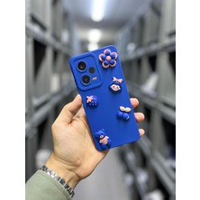 Vip Case Xiaomi Redmi Note 12 Pro 5g Çiçek Kiraz Ayıcıklı Desenli Şirin Mavi Kılıf