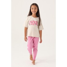 U.S. Polo Assn. 1801 Kız Çocuk Pijama Takım Bej V1