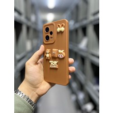 Vip Case Xiaomi Redmi Note 12 Pro 5g Ayıcık Kiraz Kız Toy Story Şeker Desenli Kahverengi Kılıf