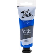 MONT MARTE Premium Metalik Akrilik Boya 50 ml Phthalo Blue