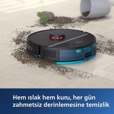 Philips Aqua Islak ve Kuru Premium Temizlik Robotu, 4000 Pa Emiş Gücü, Tek Şarjla 230 Dakikaya Kadar Temizlik, Lidar, Luciole Lambader Hediye