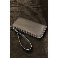 MAT DERİ Kadın Cüzdan Uzun Fermuarlı Bilek Askılı  Deri El Portföy Telefon Çanta