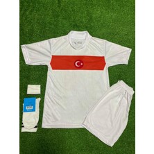 BySportakus Türkiye Euro 2024 Kenan Yıldız Iç Saha Çocuk Forması 4'lü Set (White)