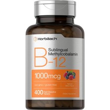 Horbäach Vitamin B12 Sublingual 1000 Mcg | 400 Fast Dissolve Tablets | Methylcobalamin For Adults | Natural Berry Flavor | Vegan  Vegetarian  Non-Gmo  And Gluten Free