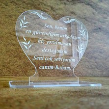 Babalar İçin Pleksi Tebrik Kartı Lazer Kazıma Güzel Sözler (Kişiye Özel)