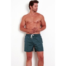 Marco Ferry Erkek Petrol Yeşili Micro Kumaş Beli Lastikli File Astarlı Cepli Hızlı Kuruyan Deniz Şortu EDY6107P