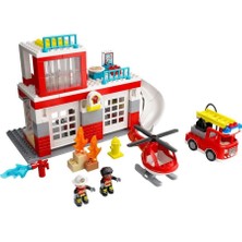 Pshoplay 10970 LEGO Duplo Itfaiye Merkezi ve Helikopter, 117 Parça +2 Yaş