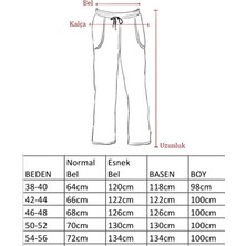 Nefs Keten Pantolon Büyük Beden Rahat Kalıpbol Paça Beli Lastikli 38-56 Beden