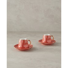 English Home Felix New Bone China Kahve Fincan Takımı 4 Parça 2 Kişilikterracotta