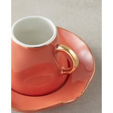 English Home Felix New Bone China Kahve Fincan Takımı 4 Parça 2 Kişilikterracotta