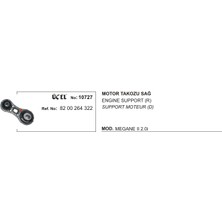 Üçel Motor Takozu Sağ 10727 Megane-Iı 2.0-16V 8200264322 Gold