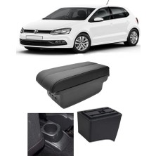 NKT GROUP Volkswagen Polo 2011-2019 Delmesiz Vidasız Kol Dayama Kolçak Usb+Çift Açılır Siyah Dikişli