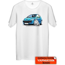 Çakılap Peugeot 207 Baskılı Tişört Unisex, Premium Kalite (Rgl-Otmbl-Pgt)