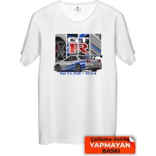 Çakılap Nissan Gtr-34  Baskılı Tişört Unisex, Premium Kalite (Rgl-Otmbl-Nssn)