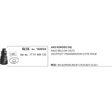 Aks Körüğü Dış 10203A R9 R11 R19 R21 Clıo-I 7701466122 7701466122 Gold