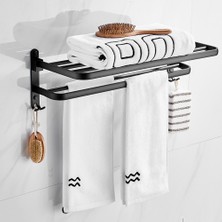 Humble 1 Adet Havlu Tutucu Katlanır Duvar Organizatör Kanca Askı Hiçbir Matkap Banyo Rafı Duş Depolama Rafı Banyo Aksesuarları (Yurt Dışından)