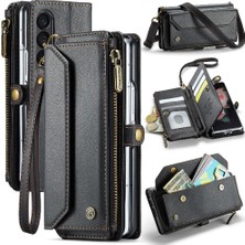 Mays Boutique Samsung Galaxy Z Için Crossbody Durumda Kat 3 5g Kılıf Cüzdan Fermuar Faturaları Için (Yurt Dışından)