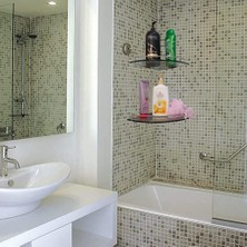 Humble Banyo Rafları, Banyo Cam Köşe Rafı Duvara Monte, Duş Jeli/sabun-A Saklamak Için Temperli Cam Raf (Yurt Dışından)