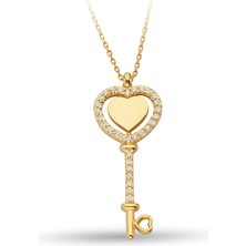 ÇGK KUYUMCULUK Taşlı Anahtar Altın Kolye KLYCGK224