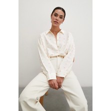 Never More  Puantiyeli Oversize Gömlek Pembe