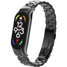 Cupcase Xiaomi Mi Band 7 Uyumlu Krd-04 Metal Kordon Zore - Siyah