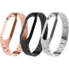 Cupcase Xiaomi Mi Band 5 Uyumlu Krd-04 Metal Kordon Zore - Rose Gold