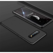 noktaks - Samsung Galaxy S10 - Kılıf Parmak izi Yapmayan 3 Parça Ays Kapak - Siyah - T8013