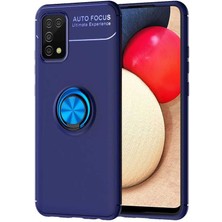 Kilifolsun - Galaxy A02S Uyumlu Kılıf Yüzüklü Auto Focus Ravel Karbon Silikon Kapak