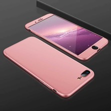 noktaks - Apple iPhone 8 Plus - Kılıf Parmak izi Yapmayan 3 Parça Ays Kapak - Rose Gold