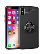 Kilifolsun - iPhone Xs Max 6.5 Uyumlu Kılıf Yüzüklü Auto Focus Ravel Karbon Silikon Kapak