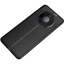 Kilifolsun - Huawei Mate 40 Pro Uyumlu Kılıf Deri Görünümlü Auto Focus Karbon Niss Silikon Kapak