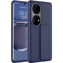 Kilifolsun - Huawei P50 Pro Uyumlu Kılıf Mat Koruyucu El Tutacaklı Stand Olabilen Qstand Kapak